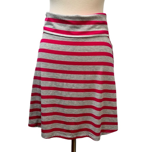 Mossimo Supply Gray & Fuchsia Horizontal Stripe Skirt XS - Picture 1 of 7